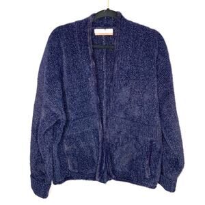 Anthropologie Pilcro fluffy fuzzy one size navy blue sparkly cardigan women’s